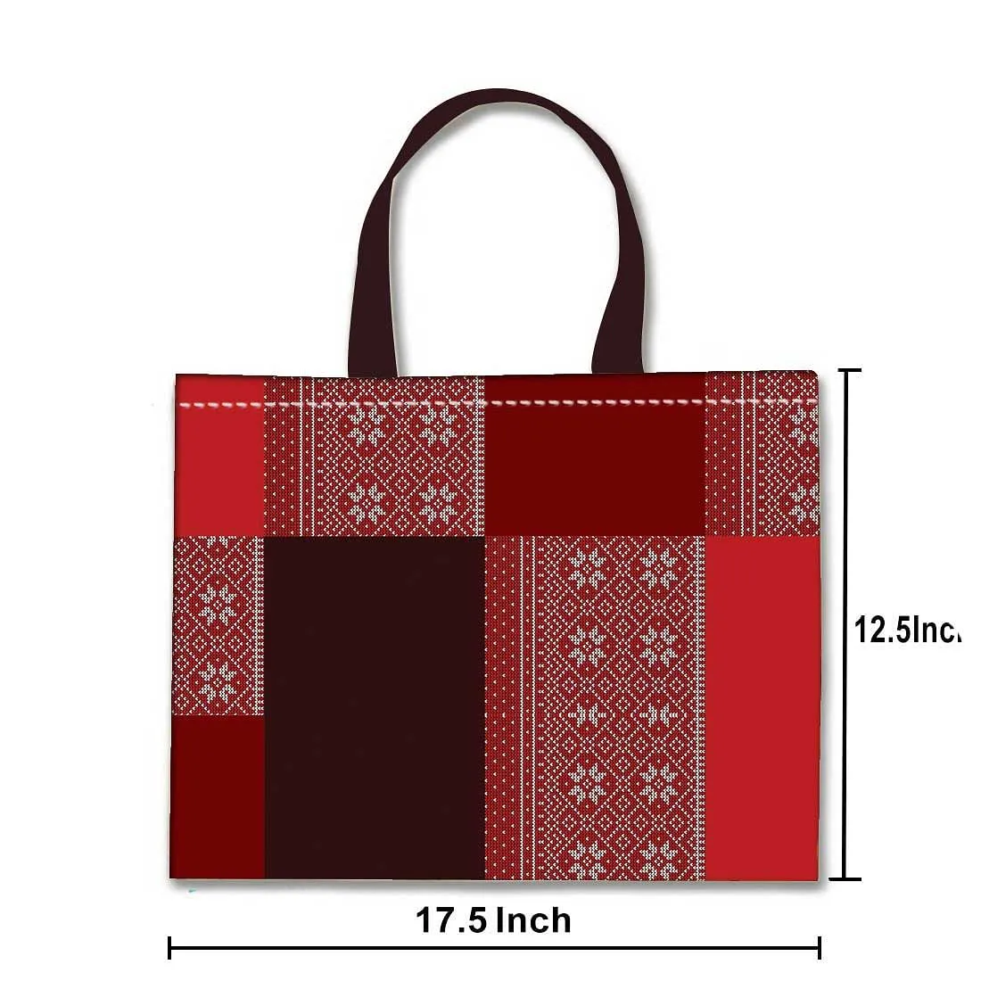 Designer Tote Bag With Zip Beach Gym Travel Bags -  Box Pattern