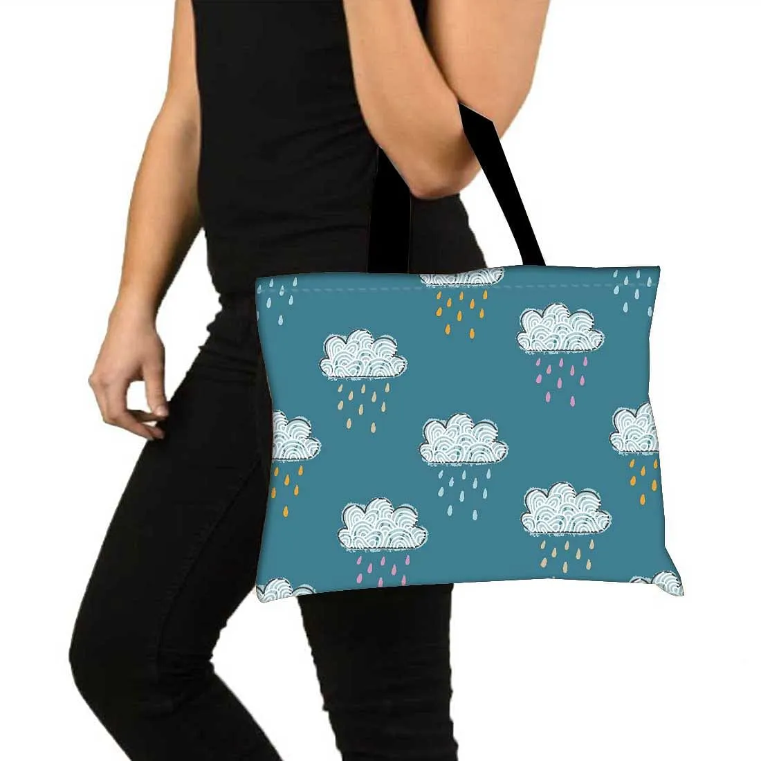 Designer Tote Bag With Zip Beach Gym Travel Bags -  Cloud Shower