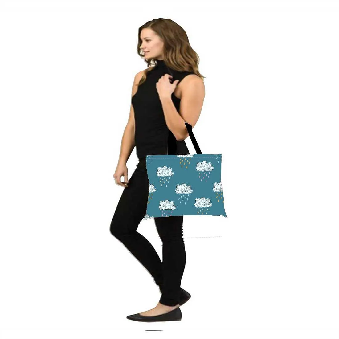 Designer Tote Bag With Zip Beach Gym Travel Bags -  Cloud Shower