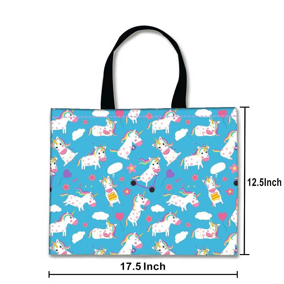 Designer Tote Bag With Zip Beach Gym Travel Bags -  Cute Unicorn