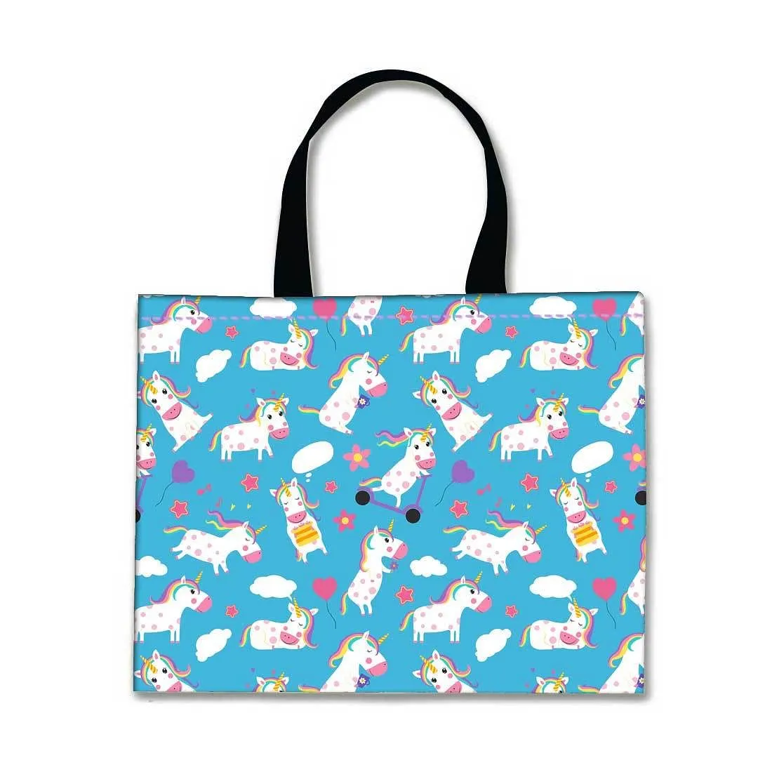 Designer Tote Bag With Zip Beach Gym Travel Bags -  Cute Unicorn