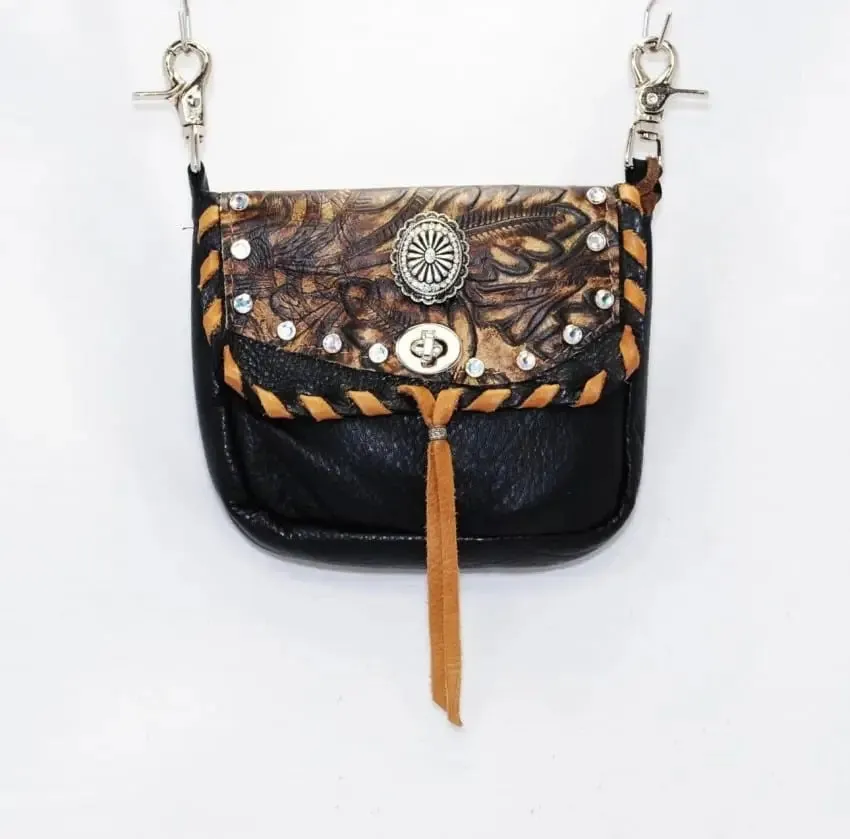 Double Pocket Whip Stitch Hip Bag