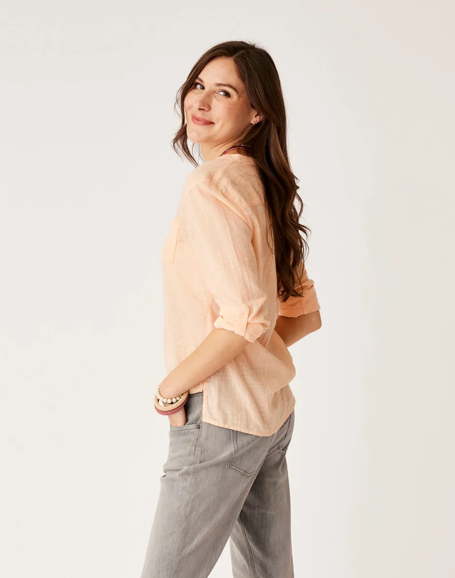 Dylan Textured Shirt: Peach