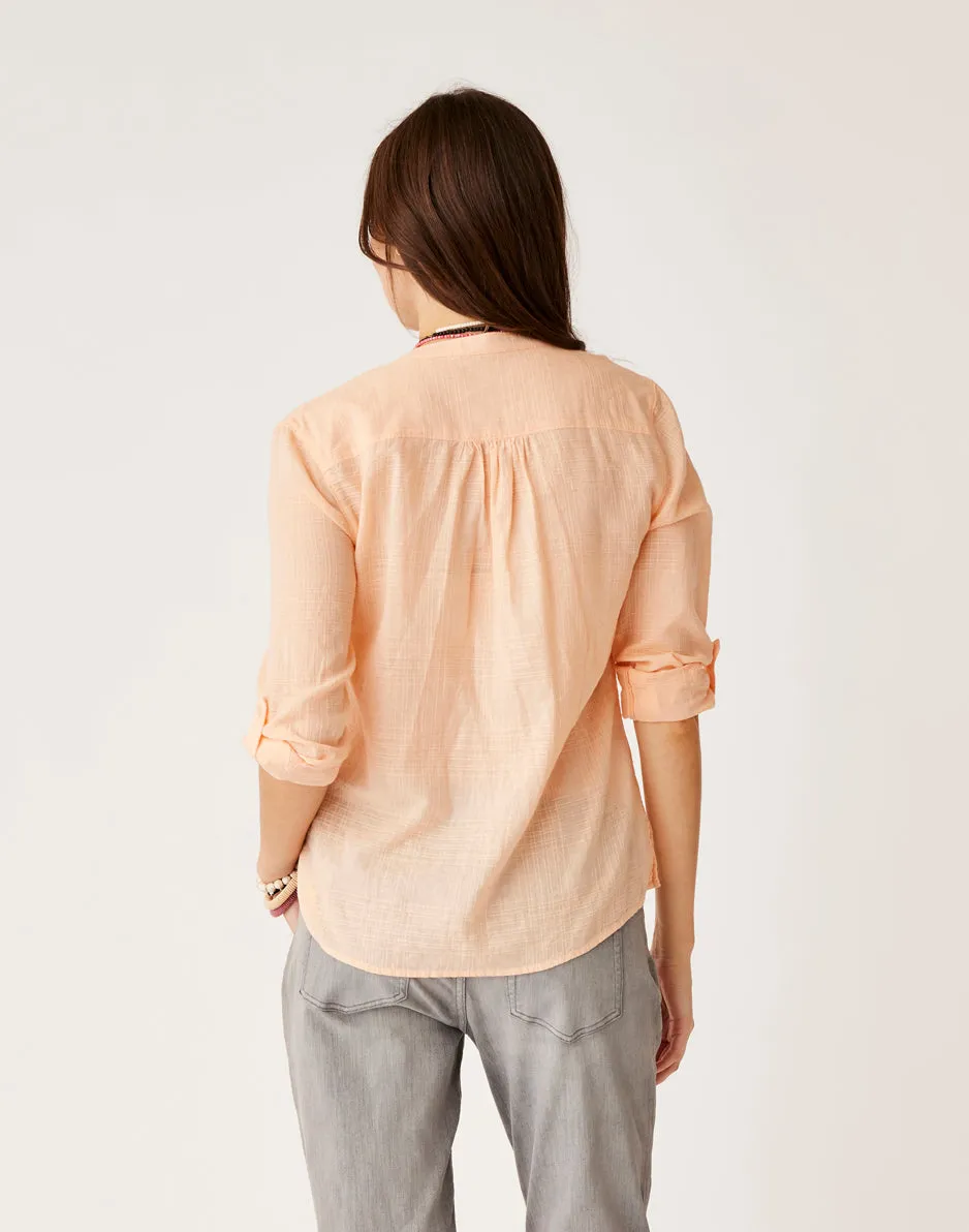 Dylan Textured Shirt: Peach