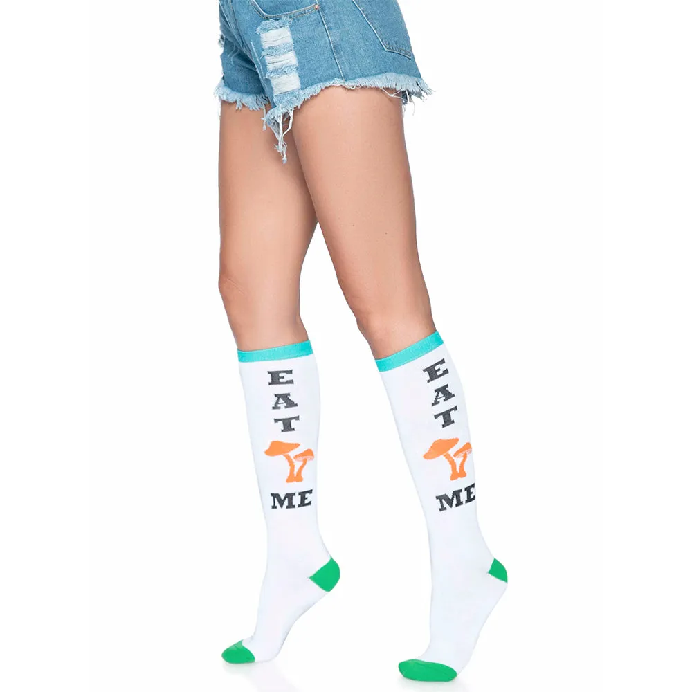 Eat Me Mushroom Knee Highs Socks - Discontinued