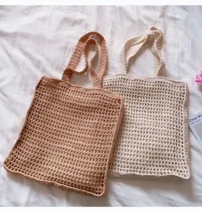 Elena Handbags Handmade Crochet Large Fishnet Tote