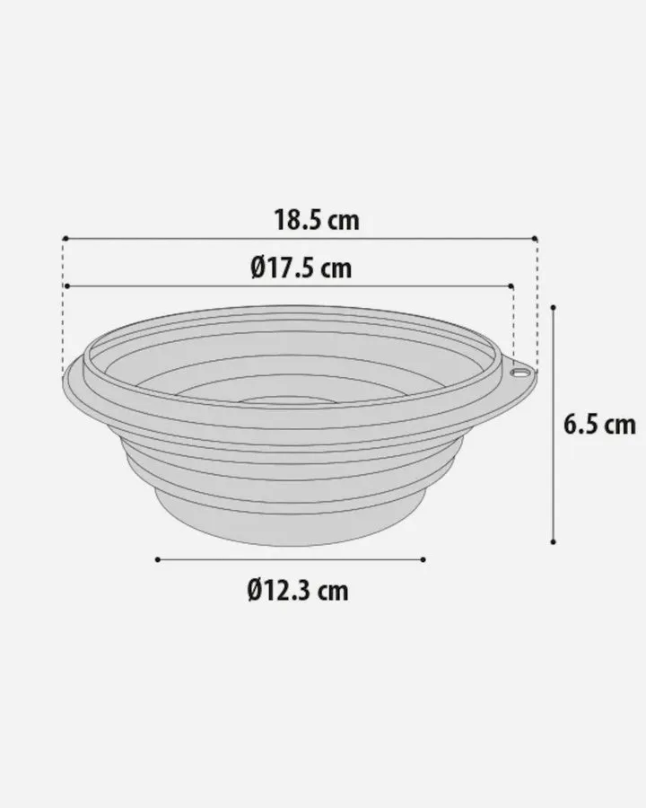 Falda Foldable Travel Bowl - Grey - 1000ml