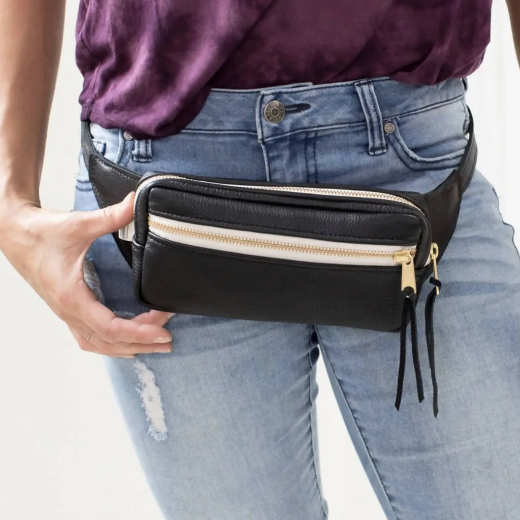 Fanny Pack - Black and Cream