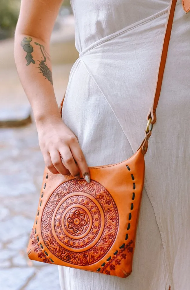 Floret Leather Shoulder Bag