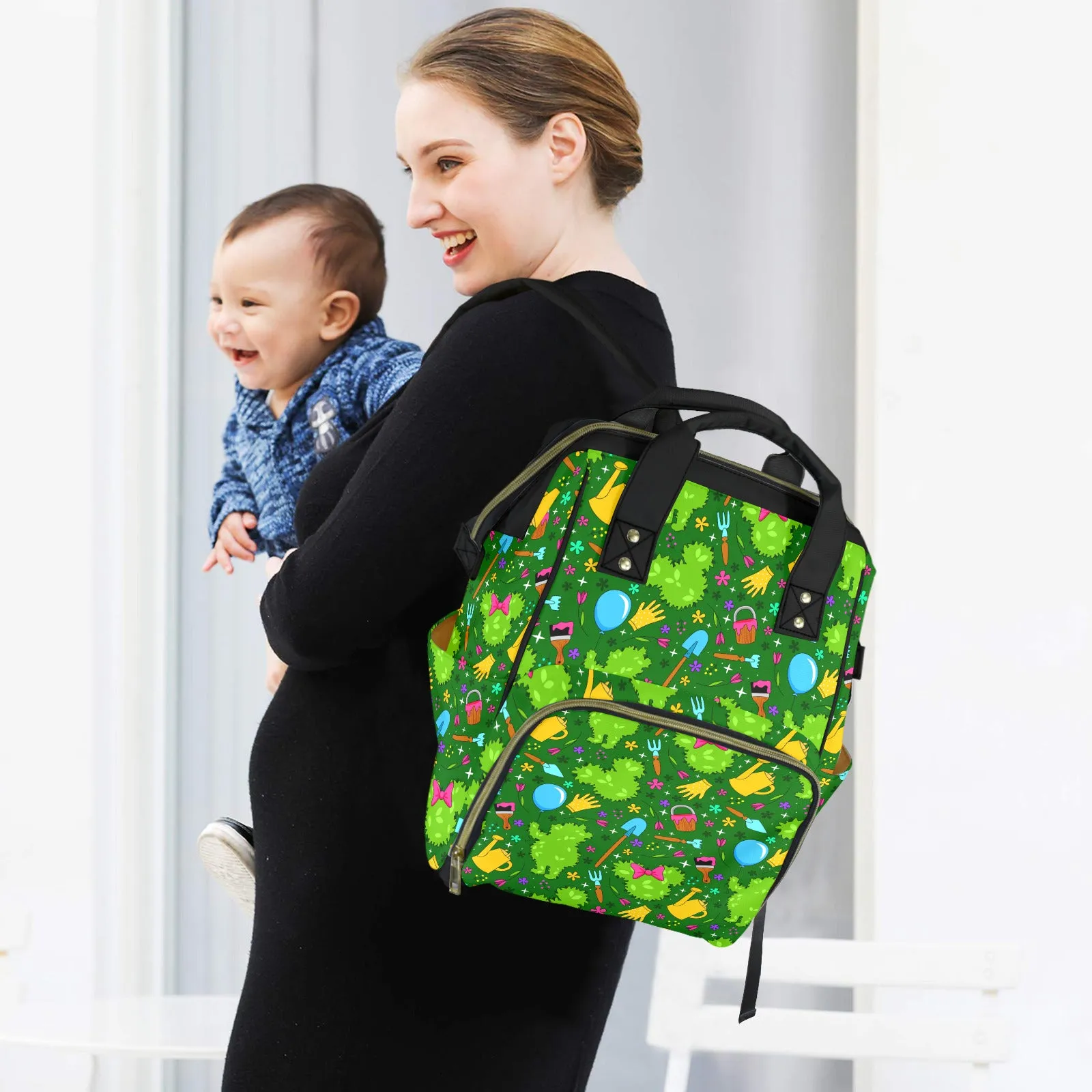 Flower And Garden Multi-Function Diaper Bag