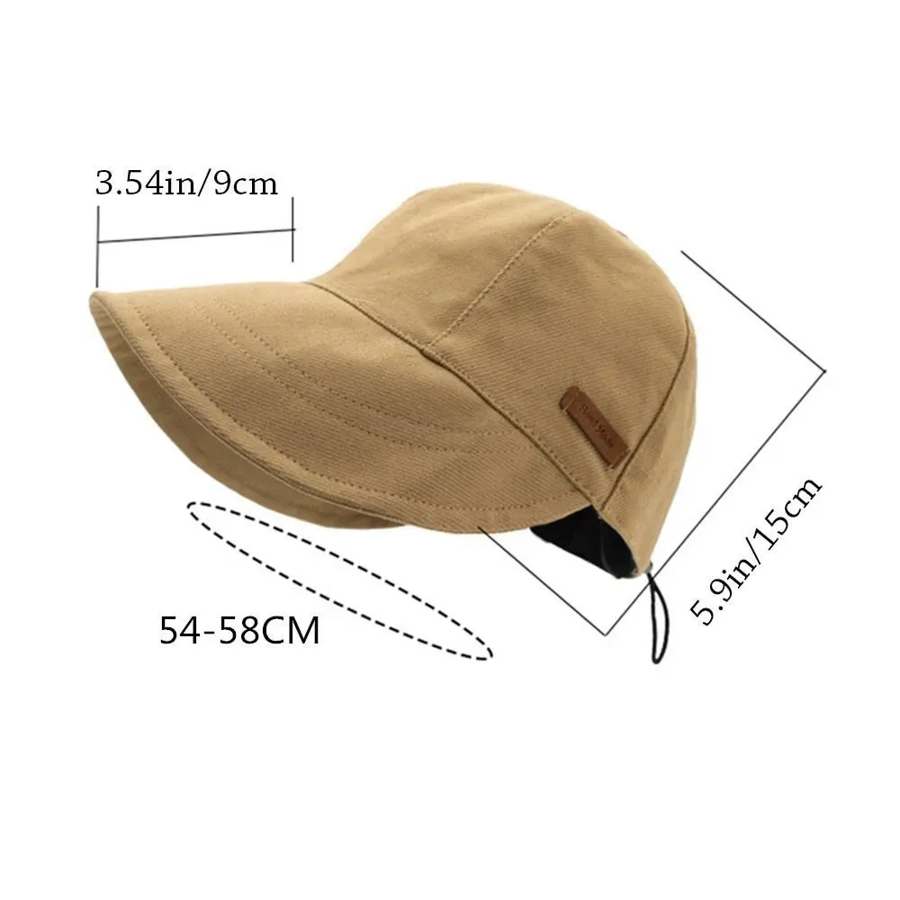 Foldable Wide Brim Sun Hat Drawstring Adjustable Caps for Men Women Beach Hats Summer Quick-drying Visors Fisherman Cap