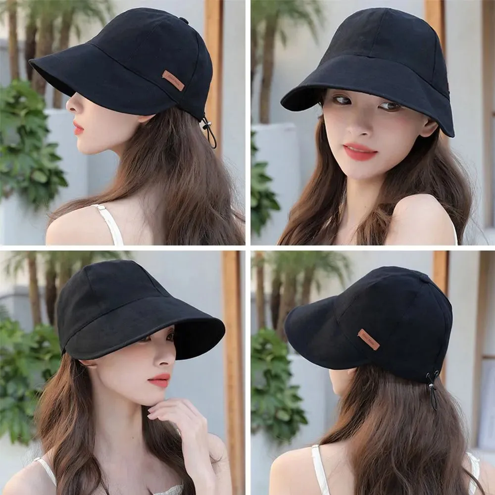 Foldable Wide Brim Sun Hat Drawstring Adjustable Caps for Men Women Beach Hats Summer Quick-drying Visors Fisherman Cap