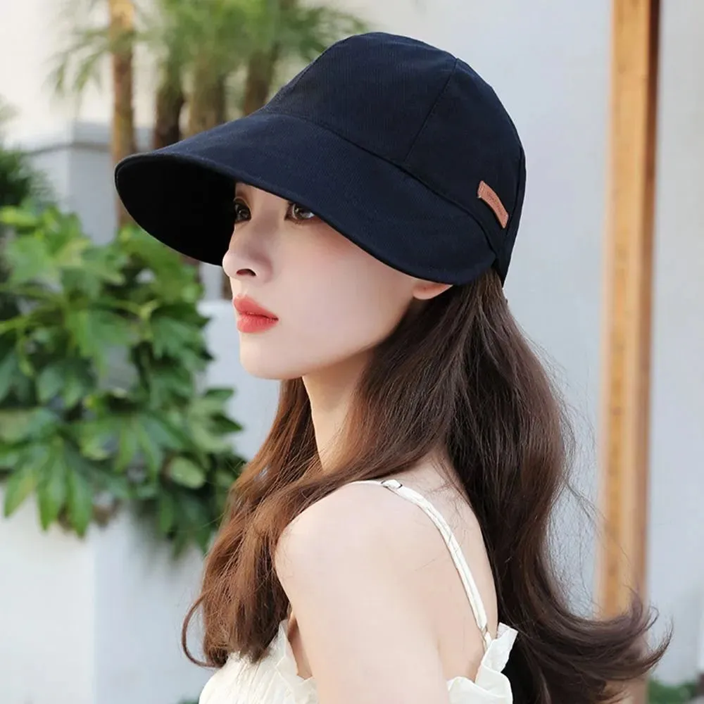 Foldable Wide Brim Sun Hat Drawstring Adjustable Caps for Men Women Beach Hats Summer Quick-drying Visors Fisherman Cap