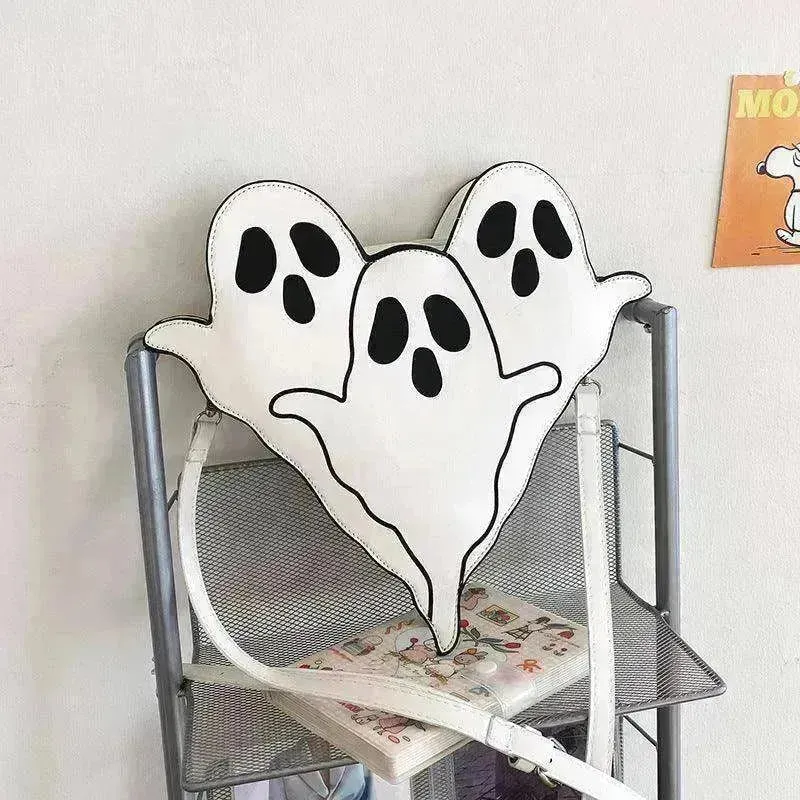 Funny 3D Ghost Cartoon Shoulder Bag: Cute Halloween Crossbody