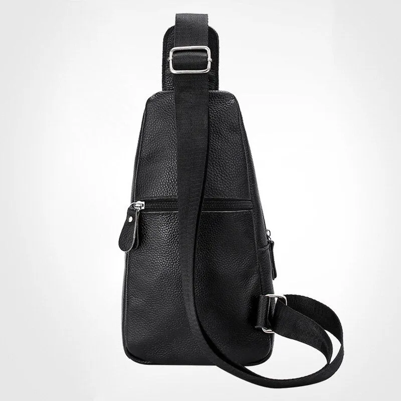 Genuine Leather Men's Shoulder Cow Leather Messenger Bag Male Chest Bag Cross body Bags Man Chest Pack Leather Sling Bags