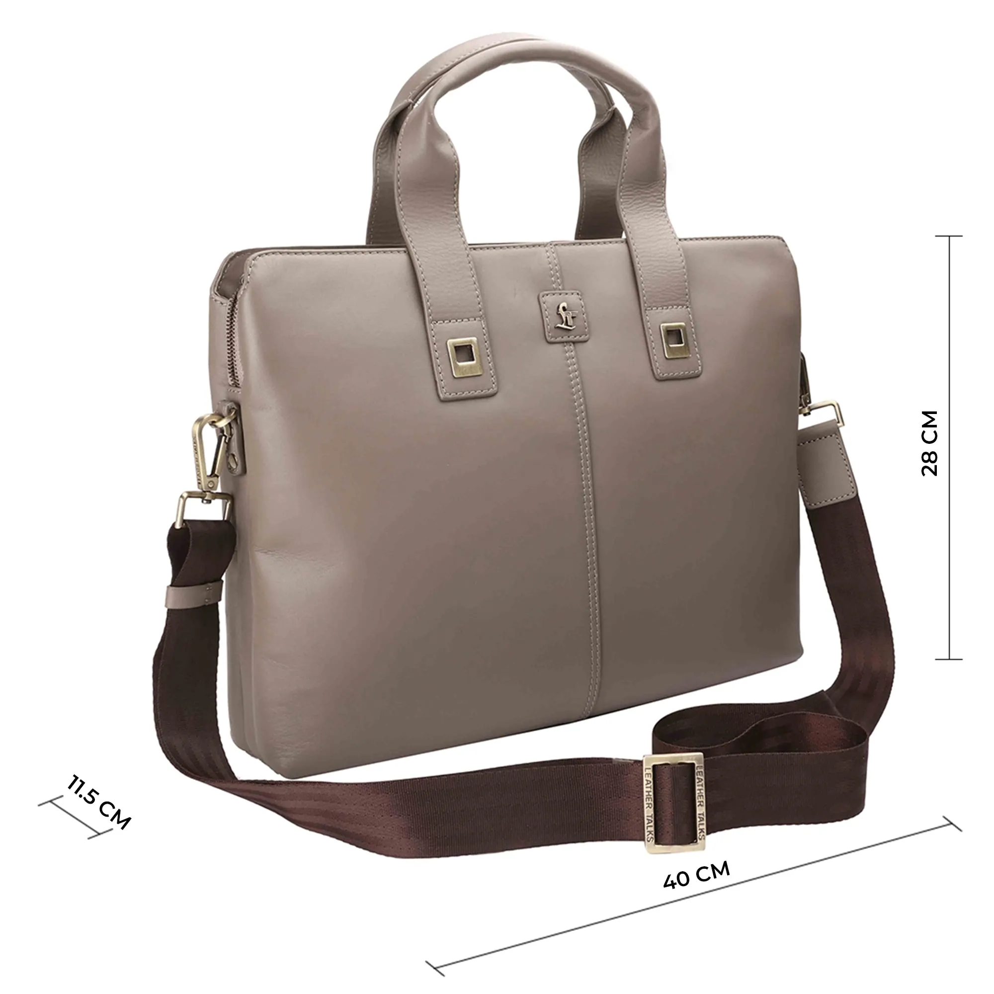 Georgia Collection | Leather Portfolio Bag | For Office Use | Colour - Beige & Tan