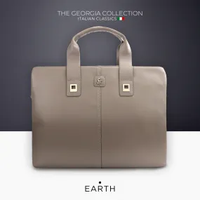 Georgia Collection | Leather Portfolio Bag | For Office Use | Colour - Beige & Tan