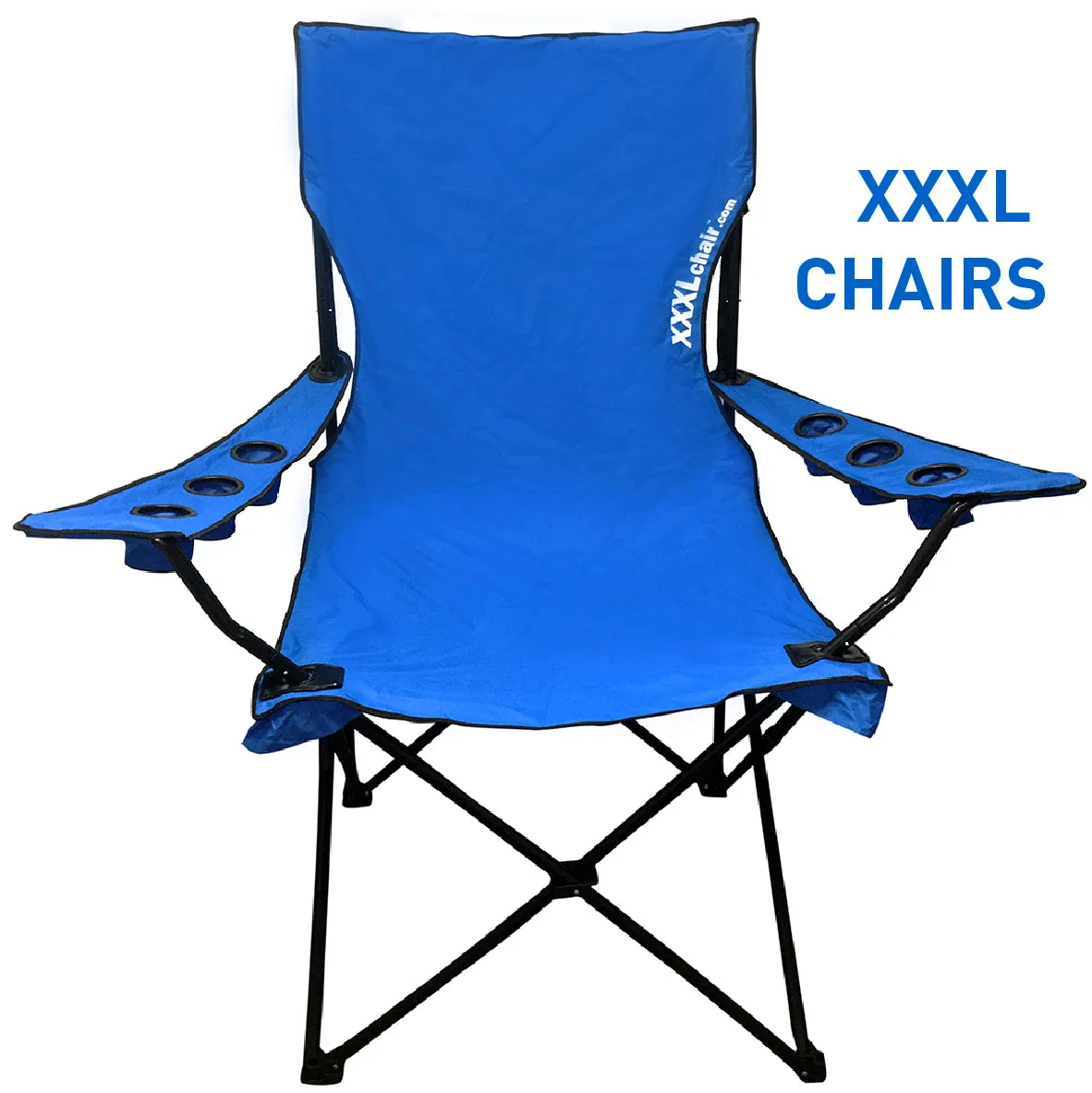 Giant Oversized Big XXXL Portable Folding Camping Beach Outdoor Chair with 6 Cup Holders! Fold Compact into Carry Bag!