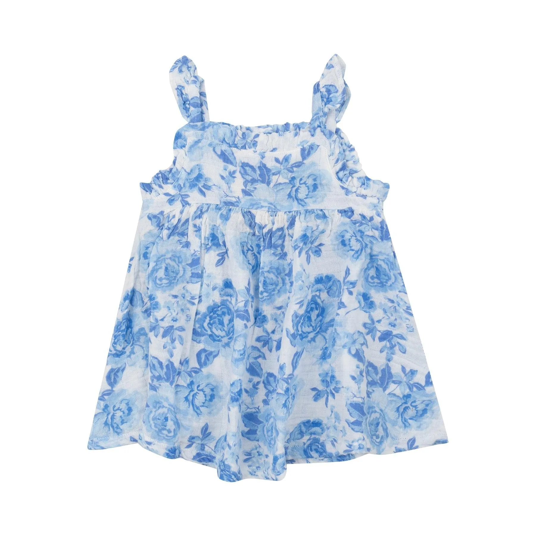 Girls Dress | Paperbag Sundress- Blue Roses | Angel Dear