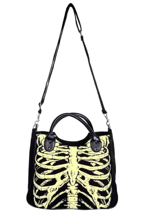 Glow-In-The-Dark Skeleton Shoulder Bag by Banned Apparel