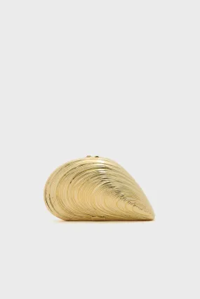 Gold Mini Bridget Oyster Shell Clutch