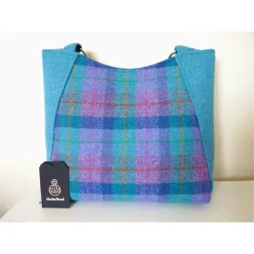 Harris Tweed Bag - Embsay Tote Bag - Mint & Purple