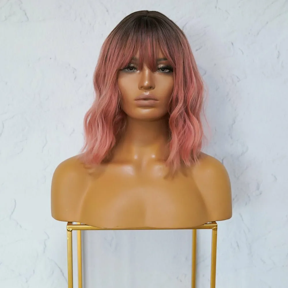 HAYLEY Ombre Pink Bob Fringe Wig