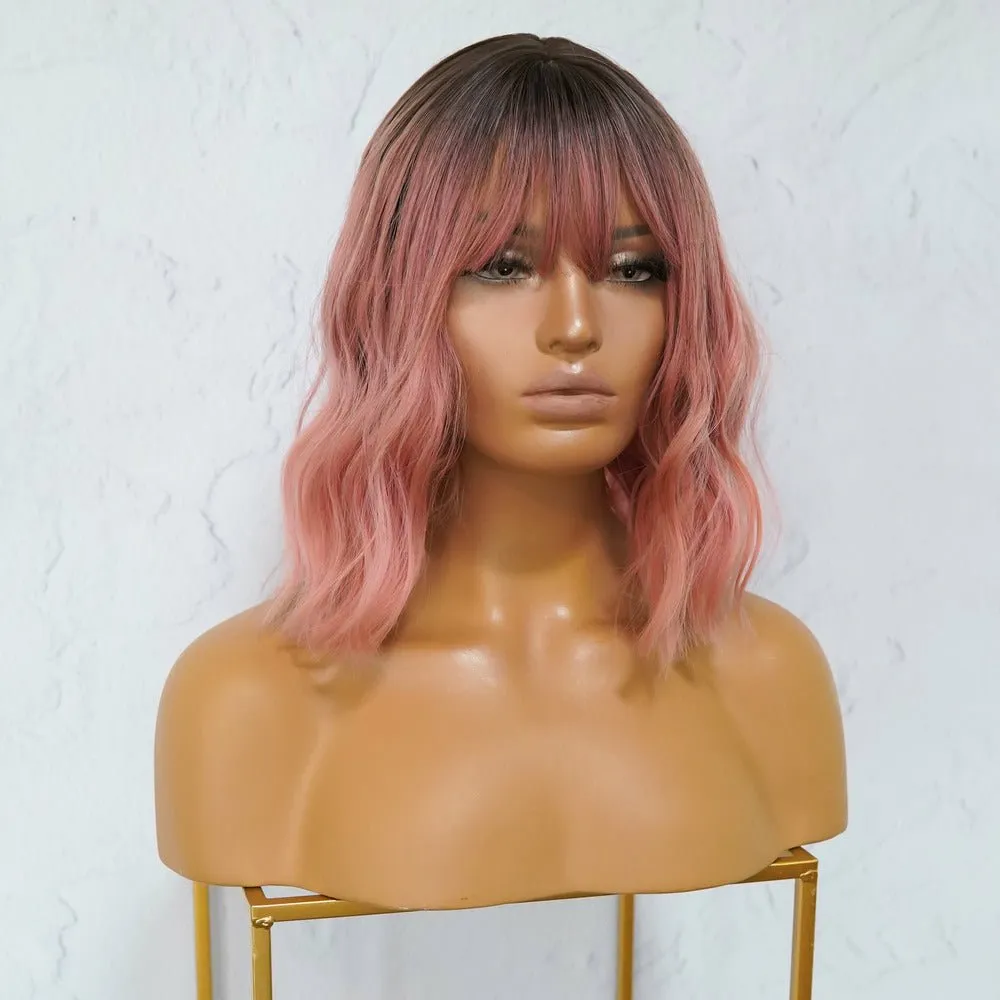 HAYLEY Ombre Pink Bob Fringe Wig