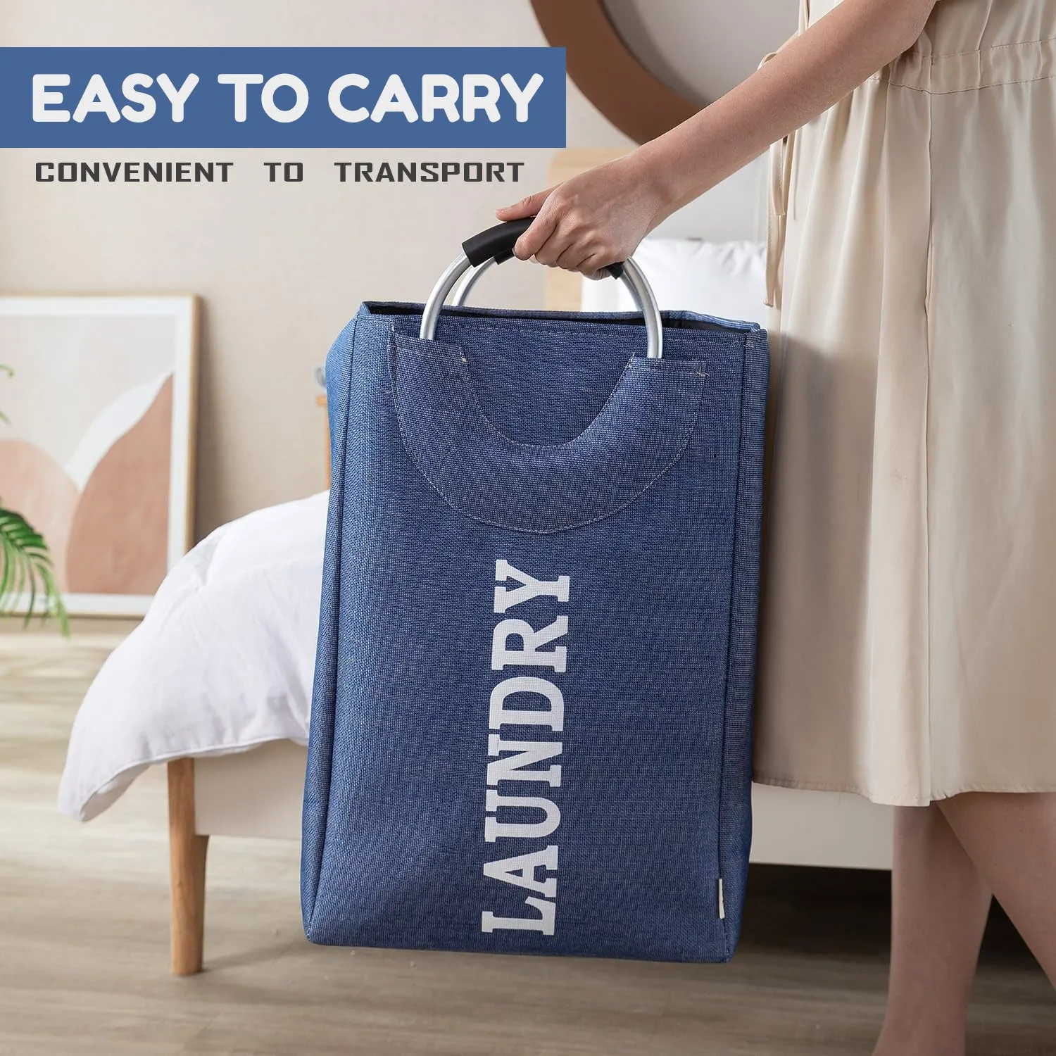 Heavy Duty Handles Collapsible Laundry Bag - Durable Oxford Fabric, Large Capacity, Easy Storage - Ideal for Home & Travel