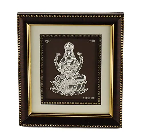 Hem Jewels 999 Pure Silver Lakshmi Frame for Gift and Home Décor (5 x 6 Inches)