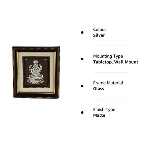 Hem Jewels 999 Pure Silver Lakshmi Frame for Gift and Home Décor (5 x 6 Inches)