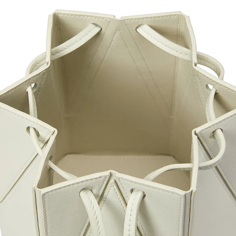 Hex Bucket Crossbody Bag - White