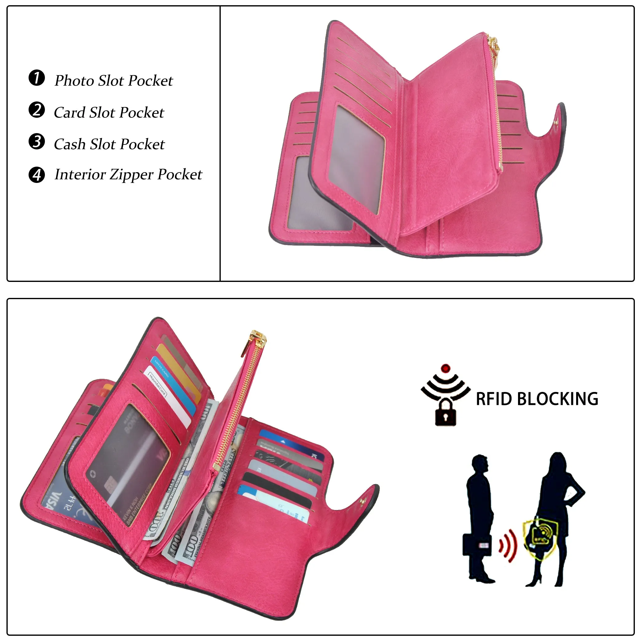 Hot Pink NGIL Trifold Wallet