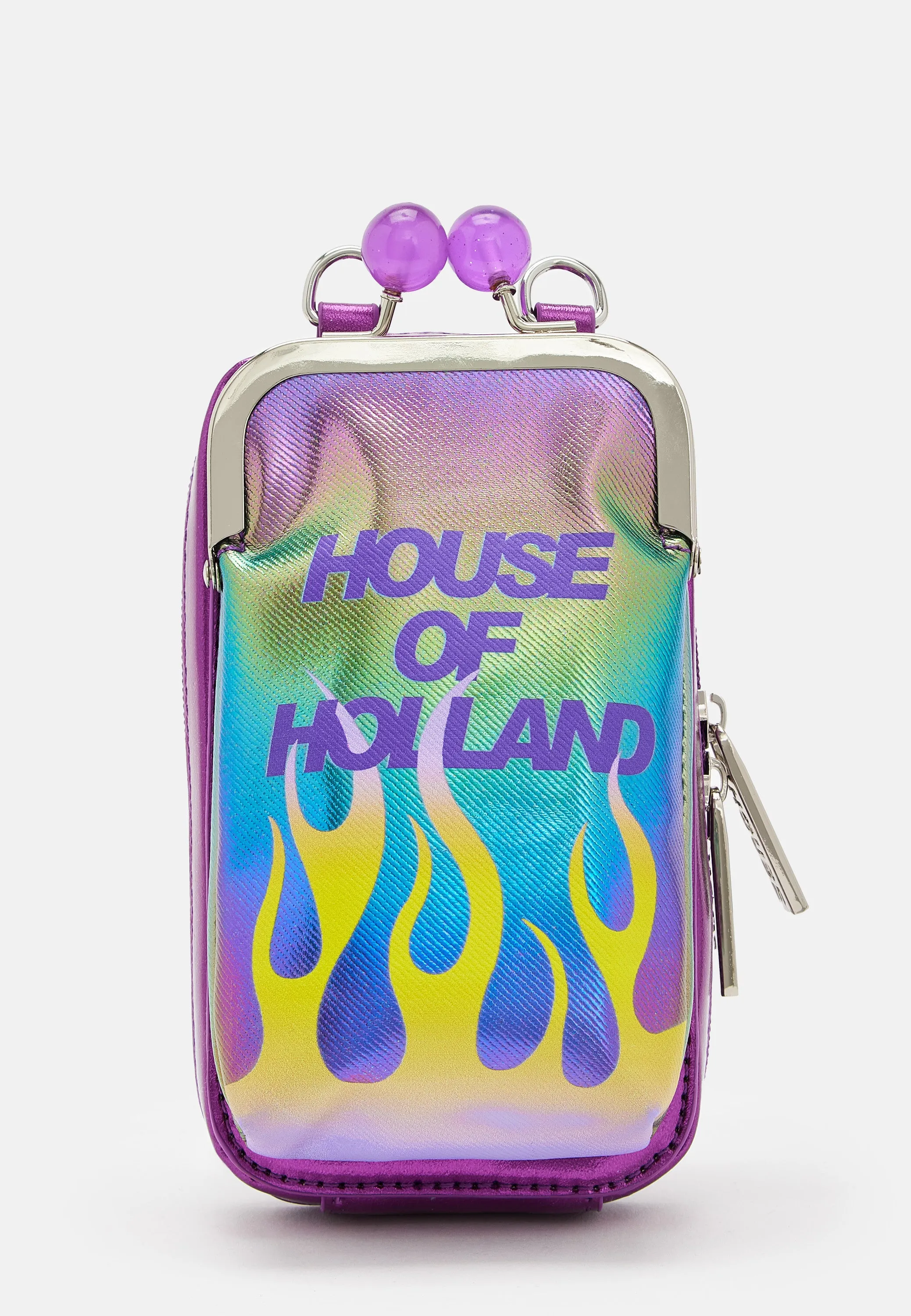 House Of Holland Flame Crossbody Bag With Clip Closure