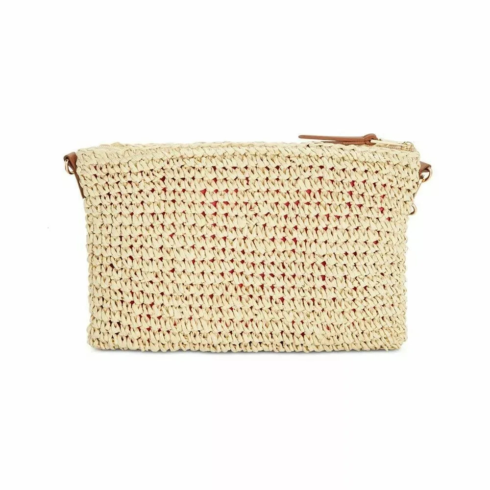 I.N.C. International Concepts Women's Tropical Straw Crossbody Bag