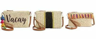 I.N.C. International Concepts Women's Tropical Straw Crossbody Bag