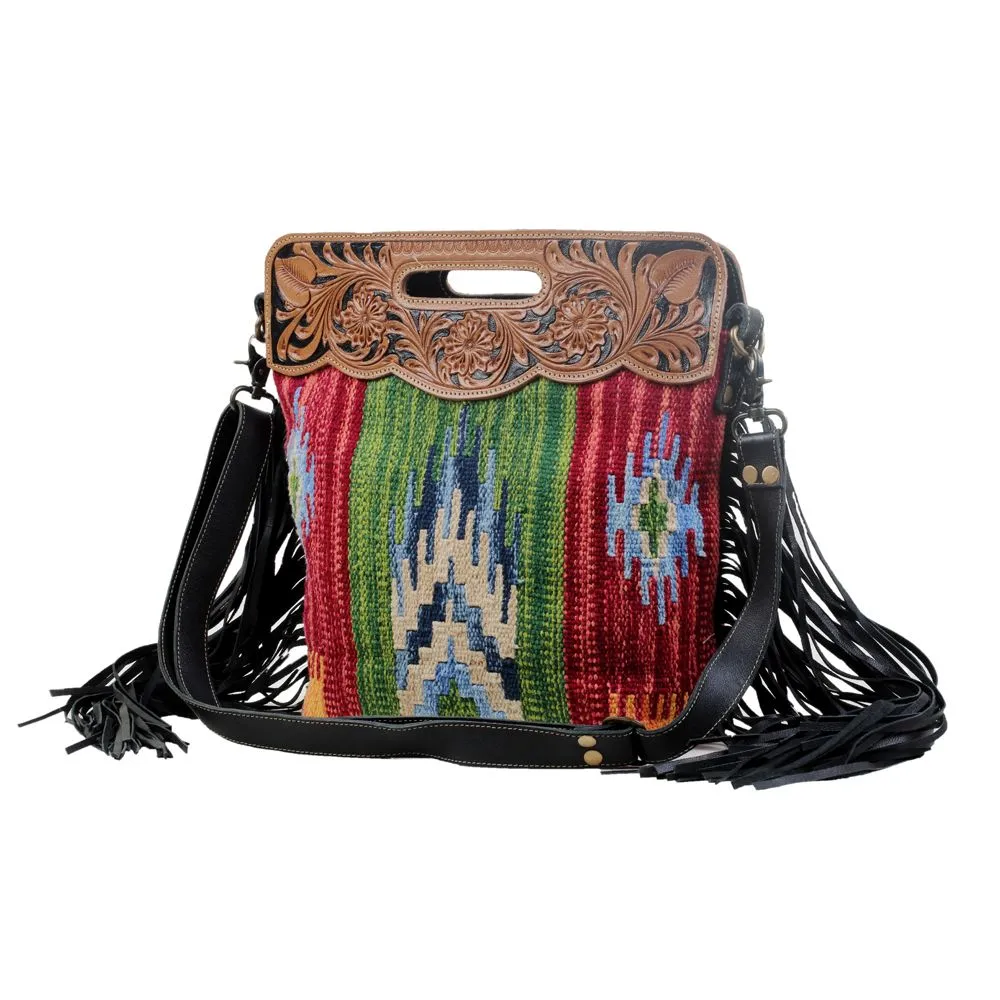 Jardin Leather & Canvas Fringe Bag