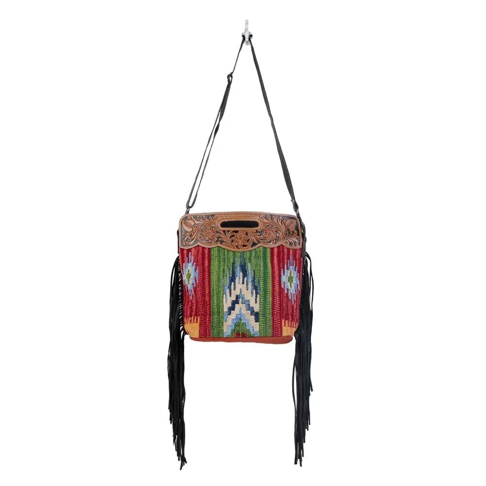 Jardin Leather & Canvas Fringe Bag