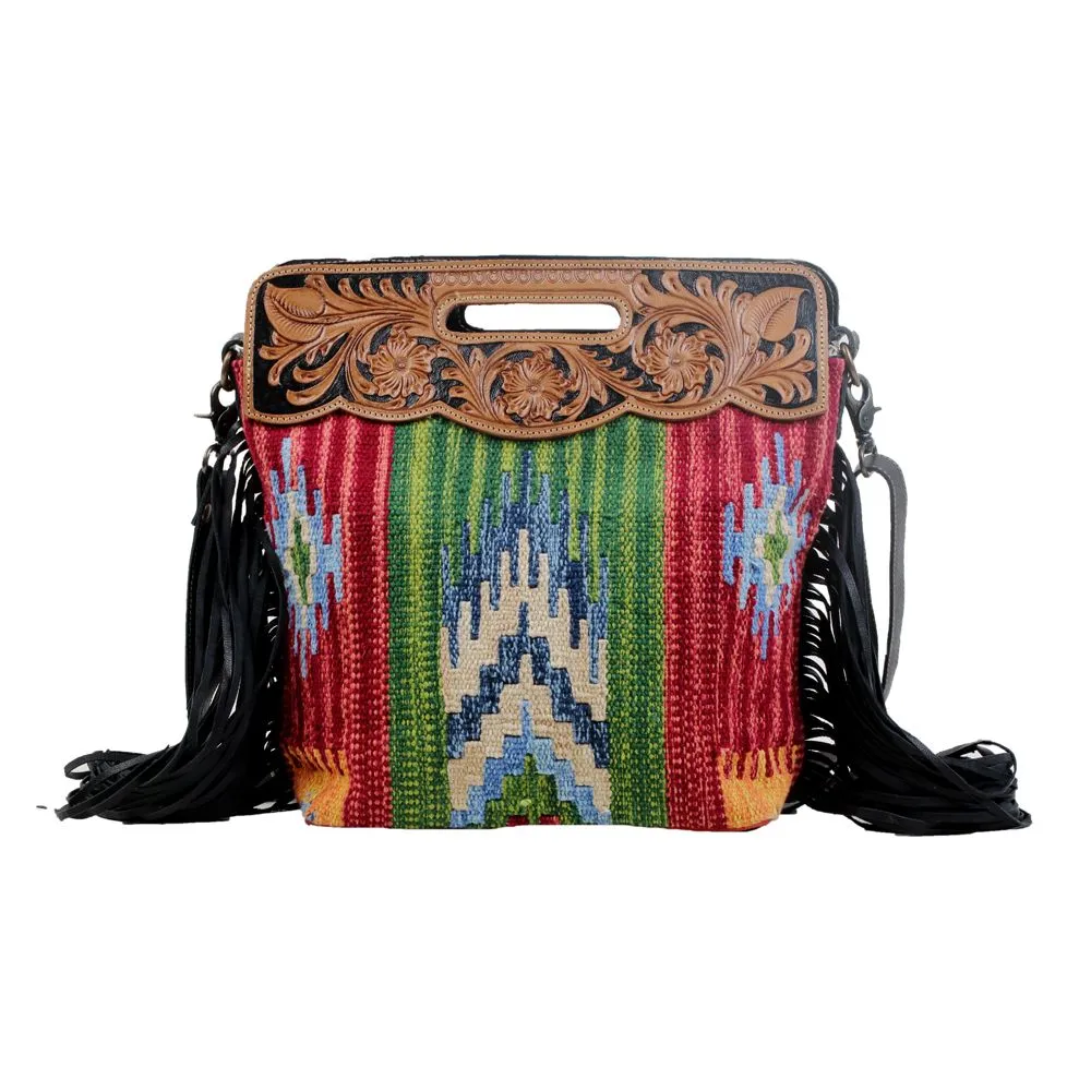 Jardin Leather & Canvas Fringe Bag