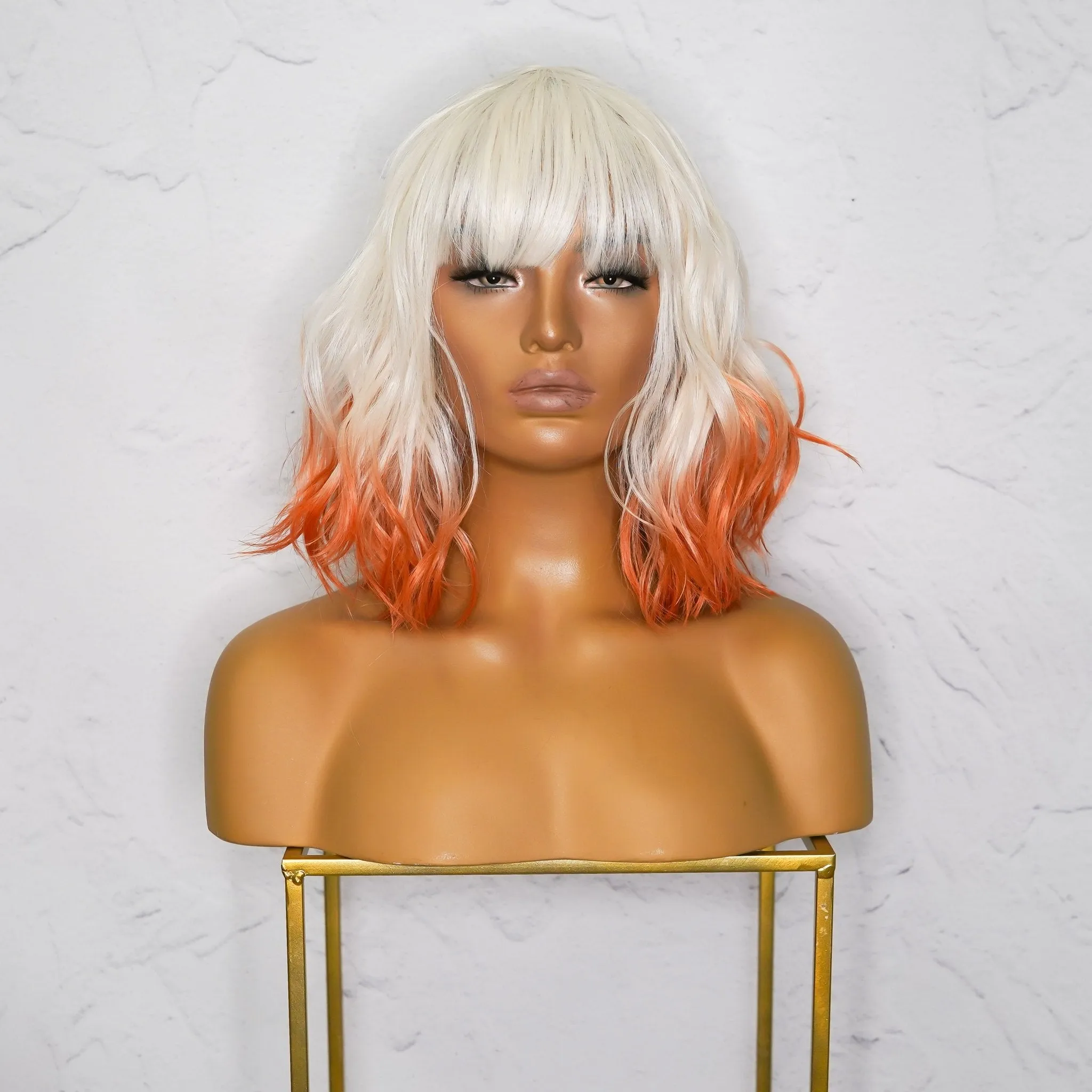 JORDAN Ombre Orange Bob Fringe Wig