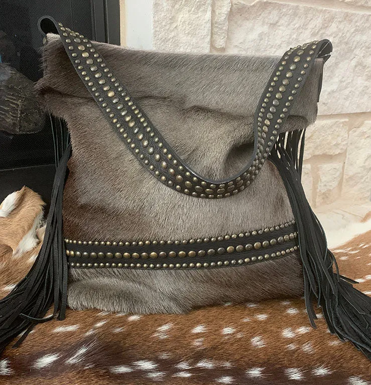 Juan Antonio Black Wildebeest Shoulder Bag