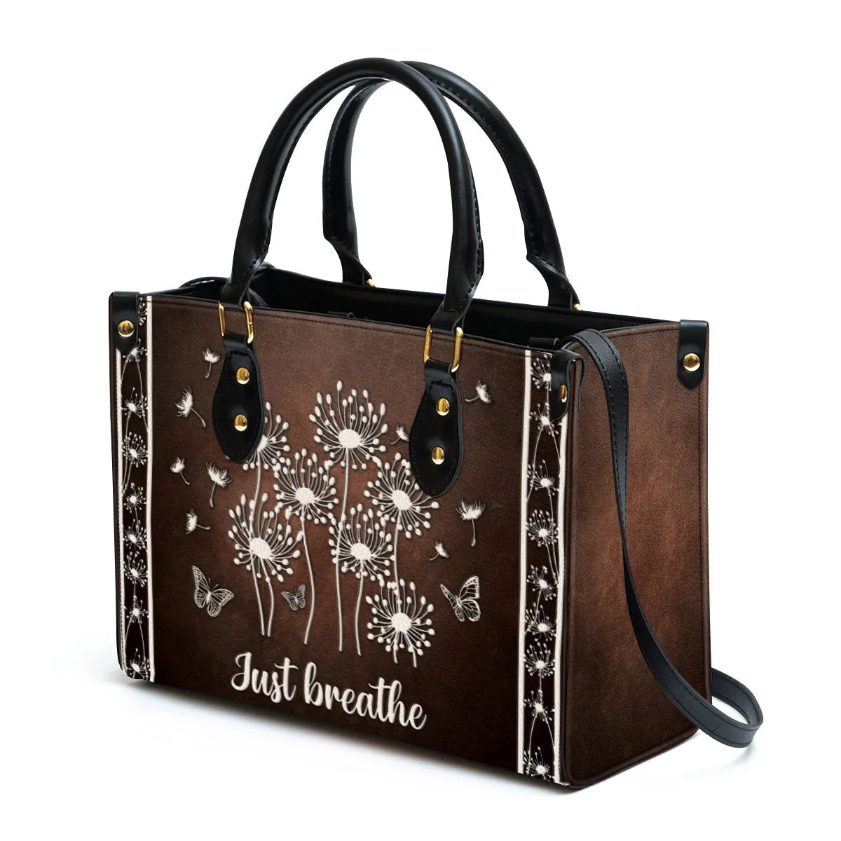 Just breathe Stunning Dandelion Leather Handbag - Religious Gifts For Women - Women Pu Leather Bag