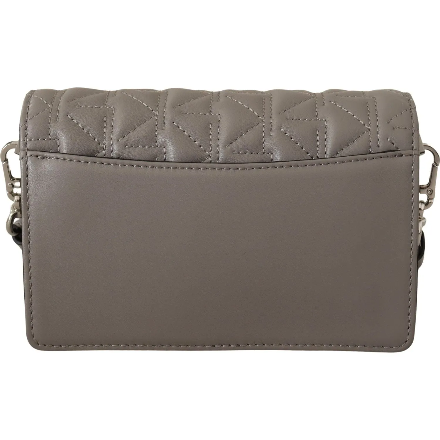 Karl Lagerfeld Elegant Grey Leather Crossbody Bag