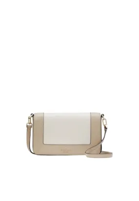 Kate Spade Lena Colorblock Small Flap Crossbody Bag In Light Sand KH792