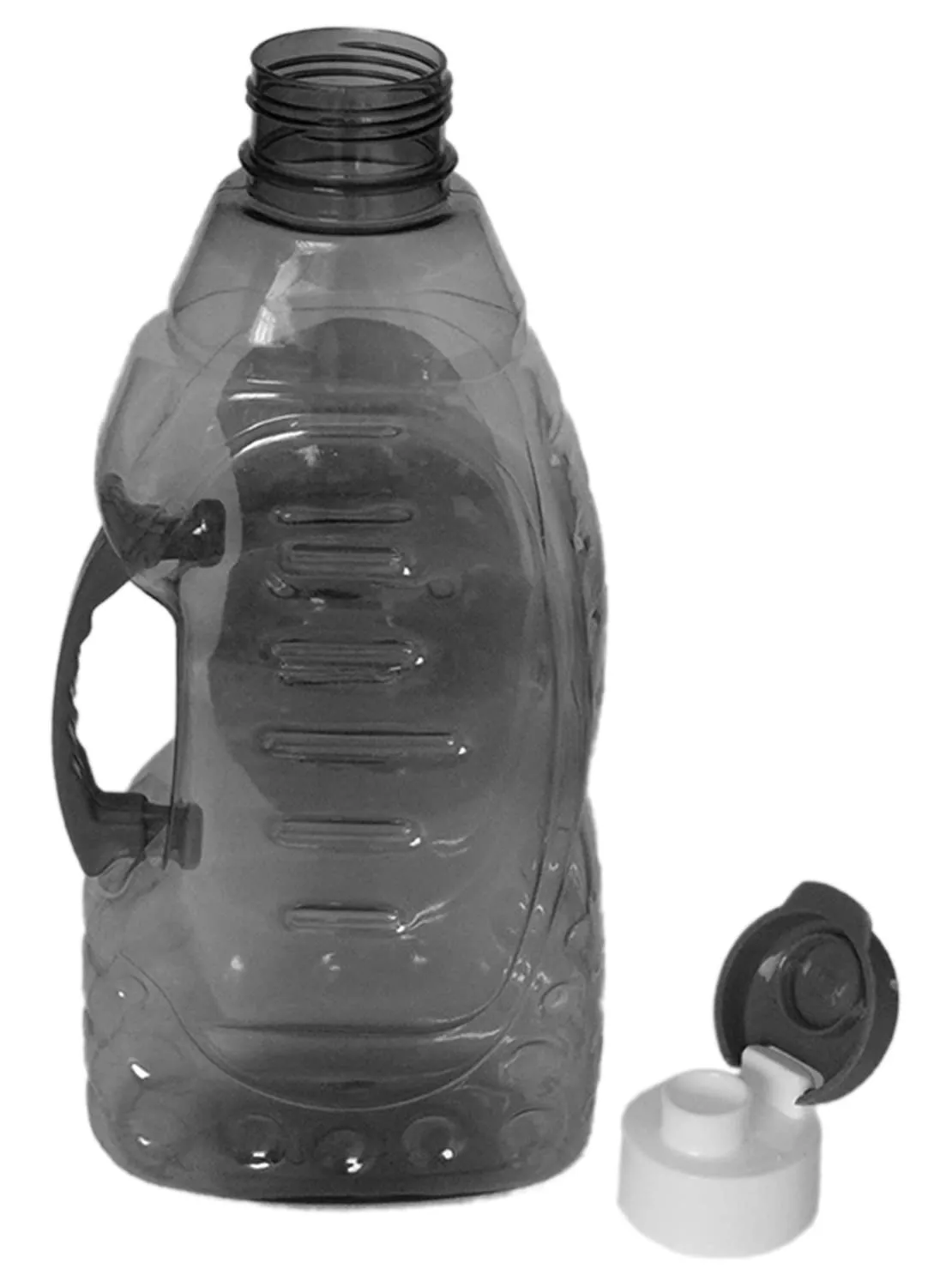 Kuber Industries Tranasparent Platic Water Bottle with Handle, 1500ml- Pack of 2 (Black)-50KM01873