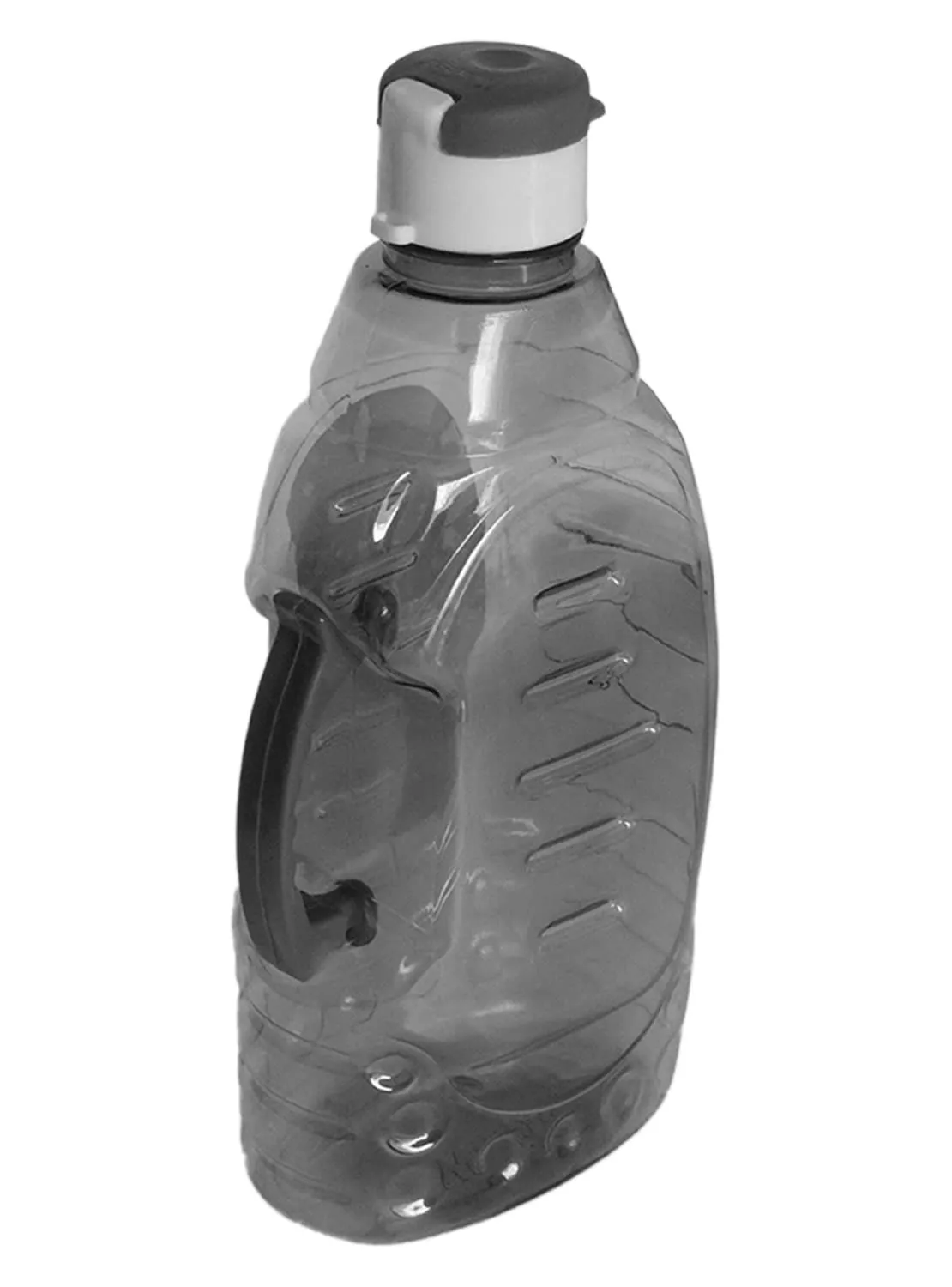 Kuber Industries Tranasparent Platic Water Bottle with Handle, 1500ml- Pack of 2 (Black)-50KM01873