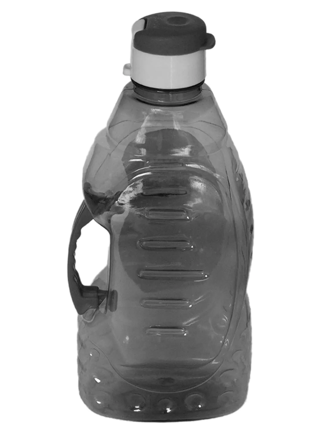 Kuber Industries Tranasparent Platic Water Bottle with Handle, 1500ml- Pack of 2 (Black)-50KM01873