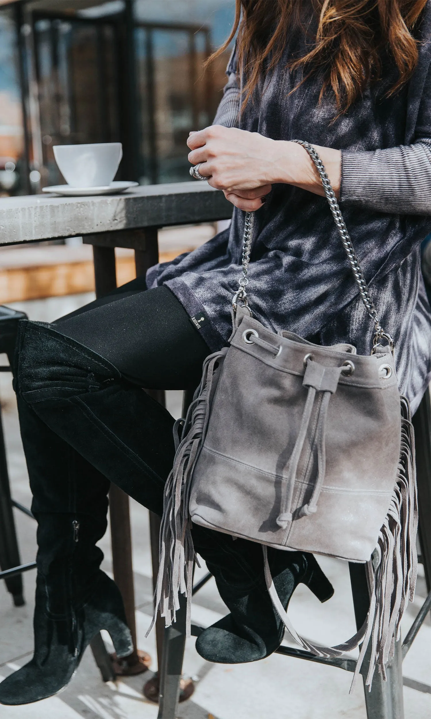 Laggo Mini Barcelona Bucket Bag with Fringe