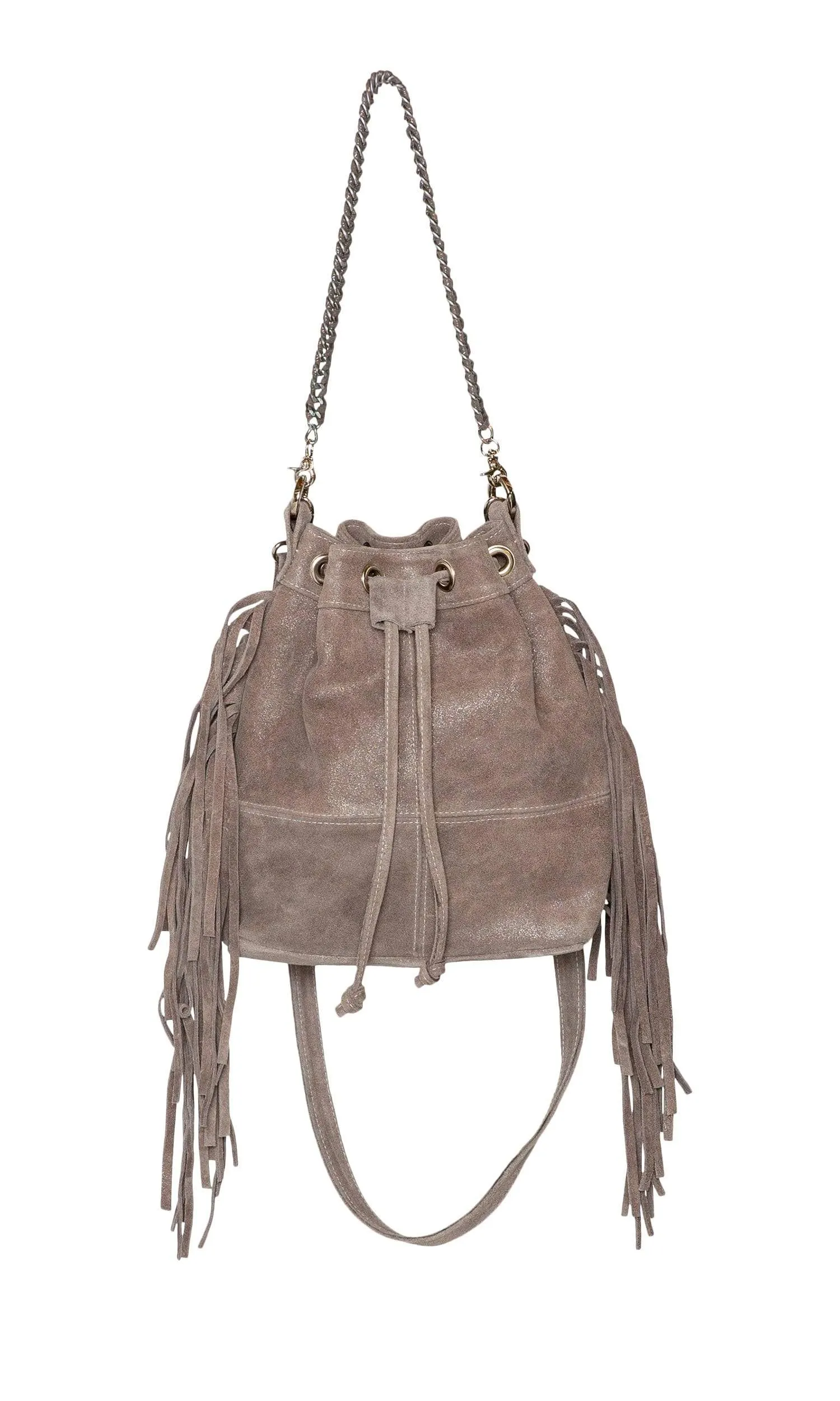 Laggo Mini Barcelona Bucket Bag with Fringe