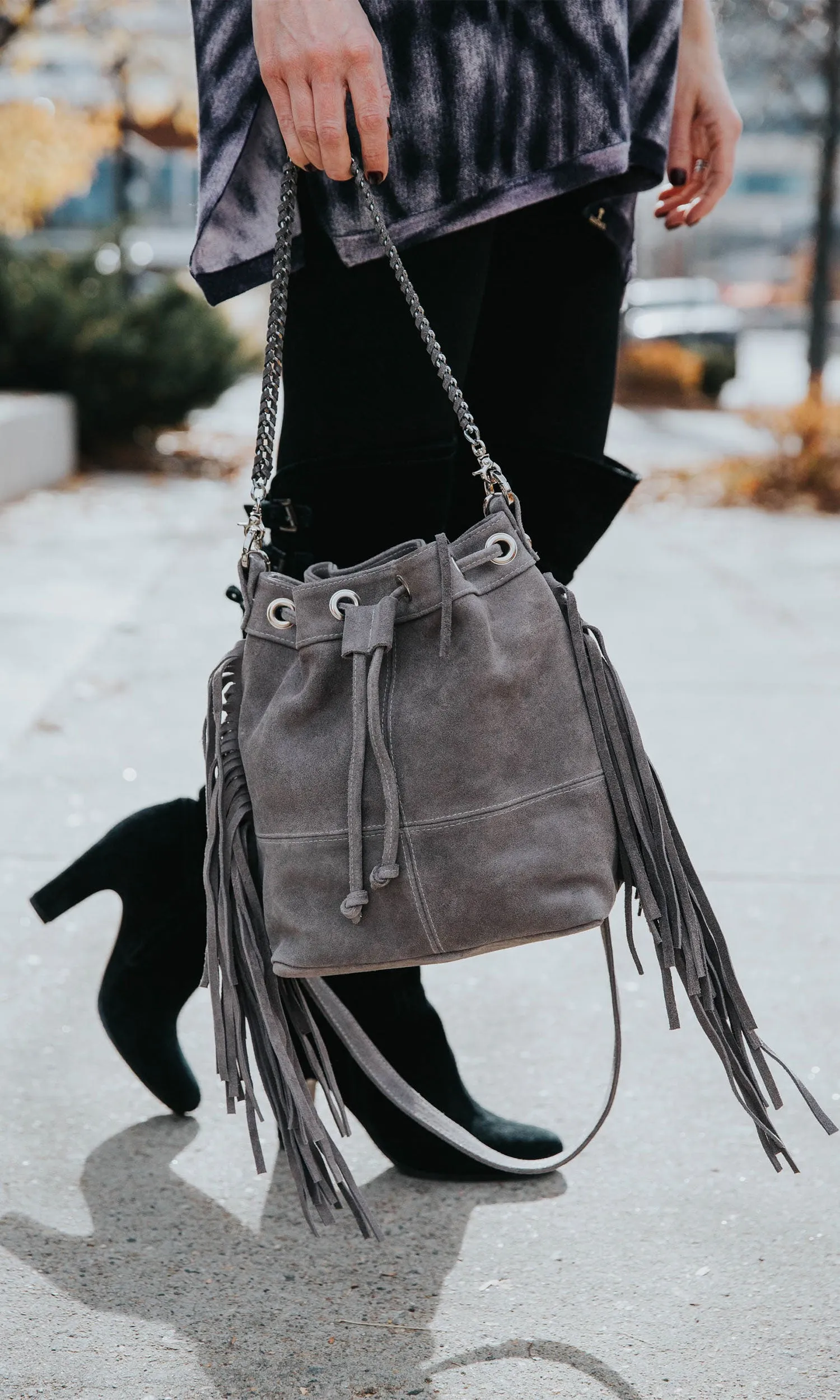 Laggo Mini Barcelona Bucket Bag with Fringe